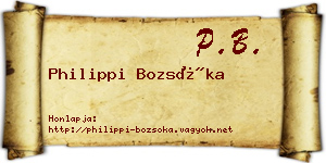 Philippi Bozsóka névjegykártya